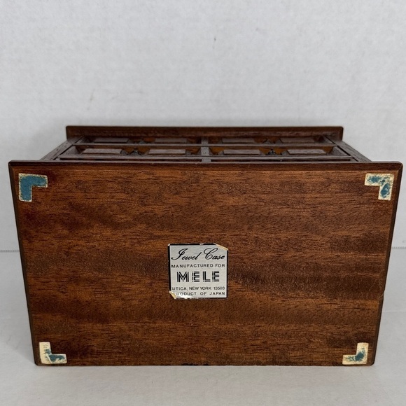 Mele Japan Vintage Wooden Musical Jewelry Box 3 Drawer Aprox  Vintage Mele Japan Vintage Wooden Musical Jewelry Box 3 Drawer Aprox 8\